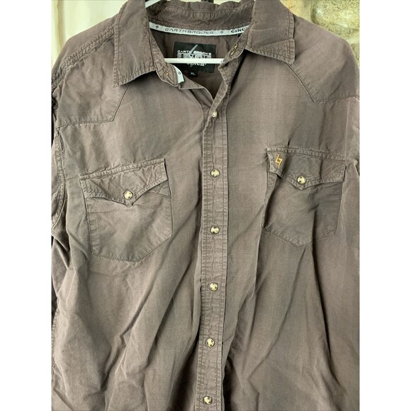Cinch Garth Brooks Sevens Men's XL Snap Button Up Long Sleeve Brown Embroidered - Picture 5 of 10